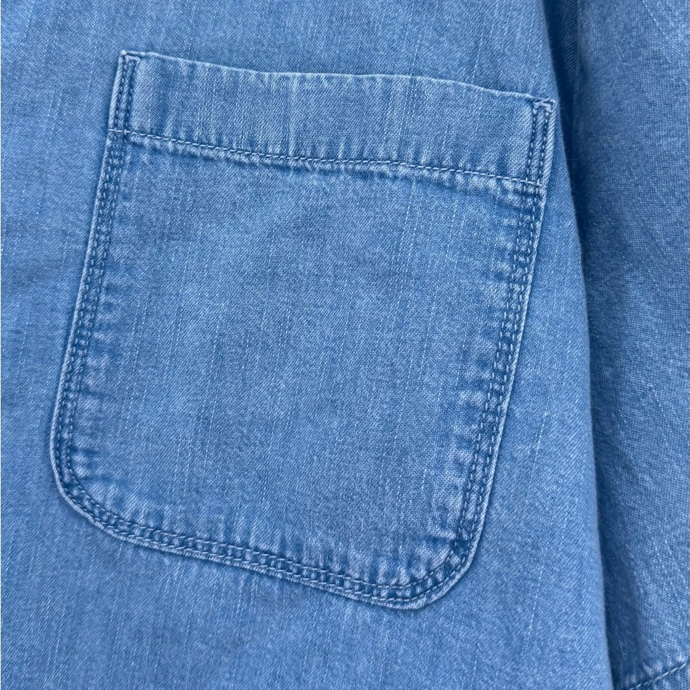 Universal Thread Cropped Denim Button Down Shirt,… - image 5